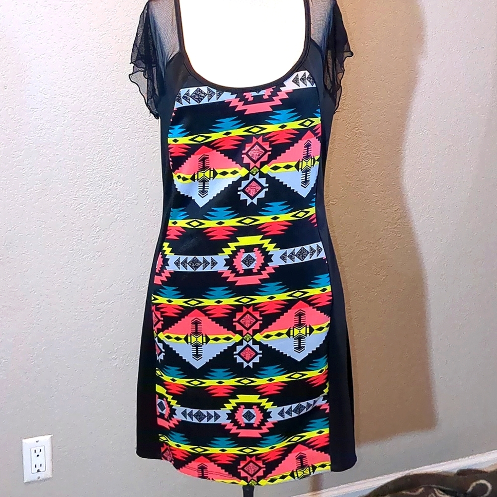 Colorful Tribal Dress Large